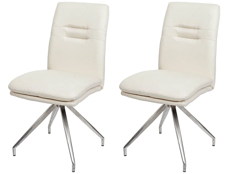 Chaise de salle à manger MCW-H70 (lot de 2),  crème-beige