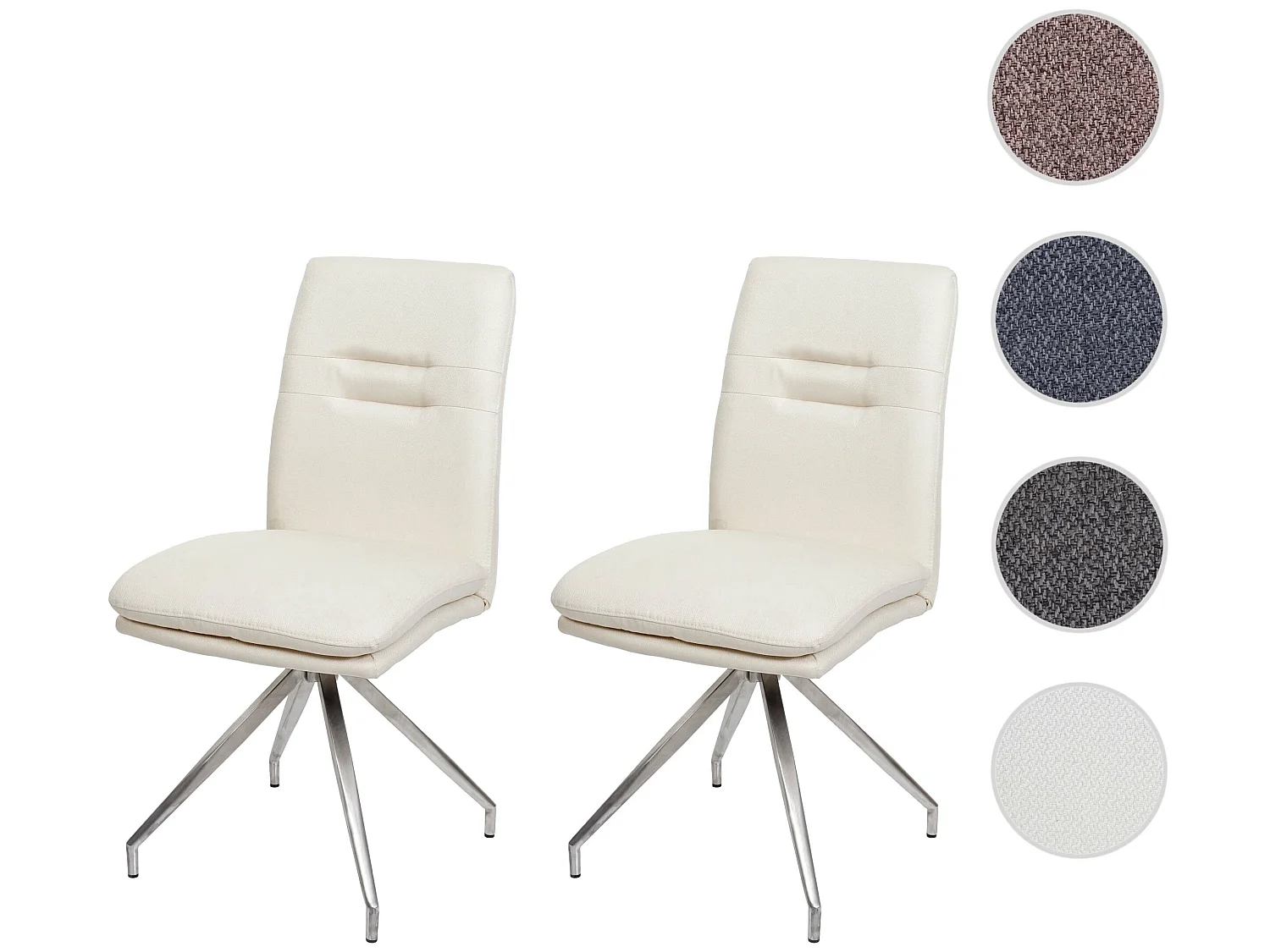 Chaise de salle à manger MCW-H70 (lot de 2),  crème-beige