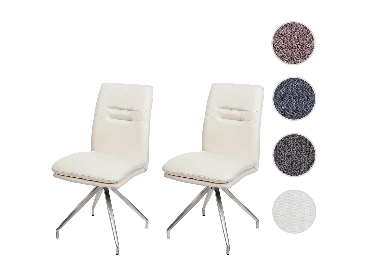 Chaise de salle à manger MCW-H70 (lot de 2),  crème-beige