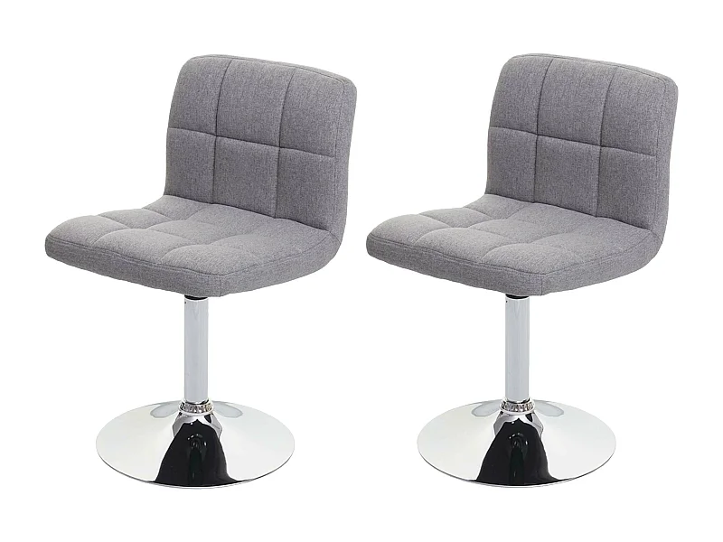 Set 2x sedie lounge Kavala elegante moderno tessuto 44x43x76cm grigio chiaro