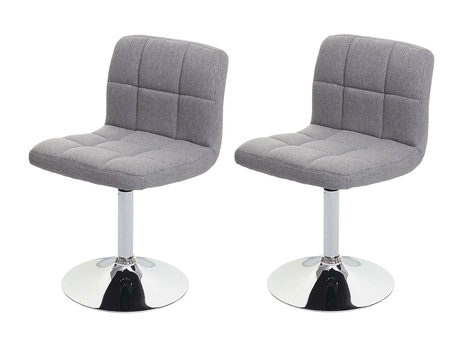 Set 2x sedie lounge Kavala elegante moderno tessuto 44x43x76cm grigio chiaro