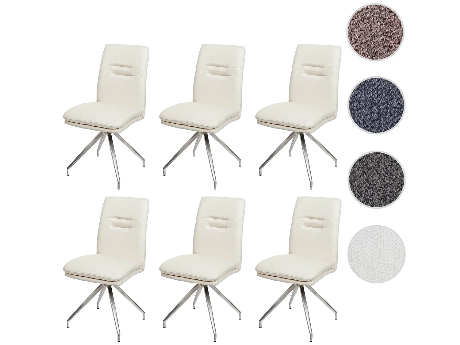 Cadeira de jantar MCW-H70 (conjunto de 6),  creme-bege