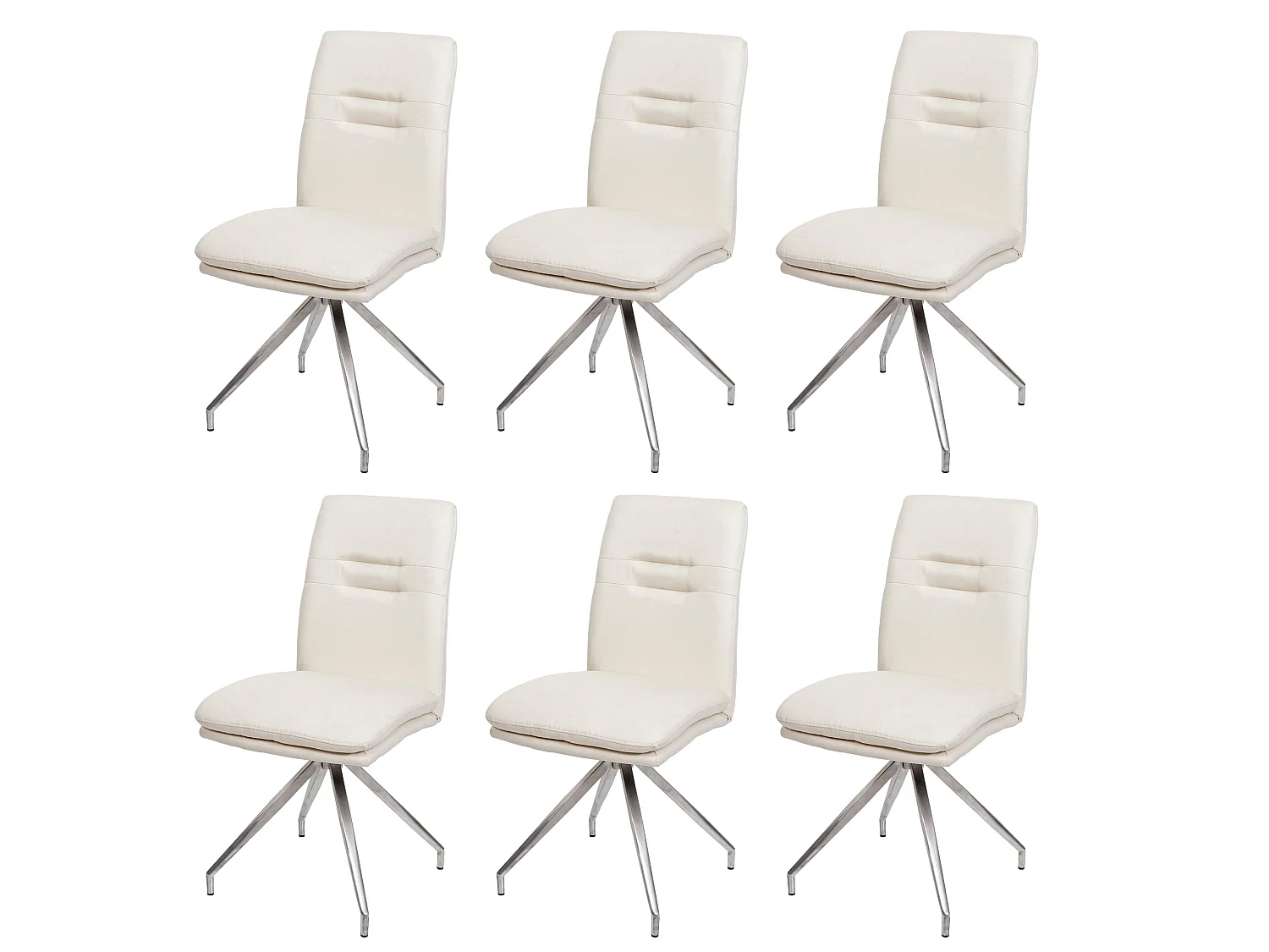 Esszimmerstuhl MCW-H70 (6er-Set), Creme-beige