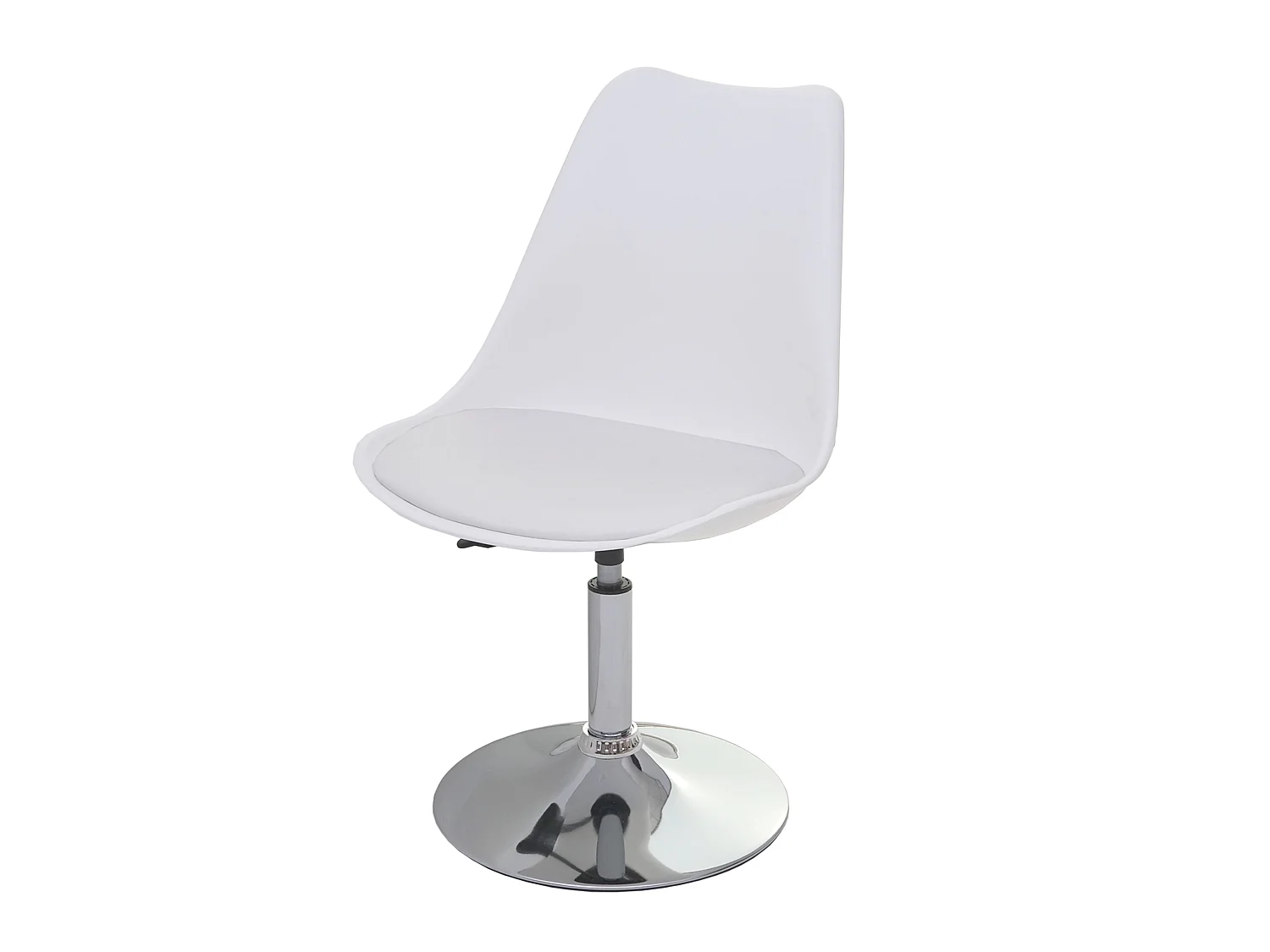 Chaise pivotante Vaasa T501,  blanc, socle chromé