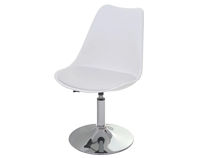 Chaise pivotante Vaasa T501,  blanc, socle chromé