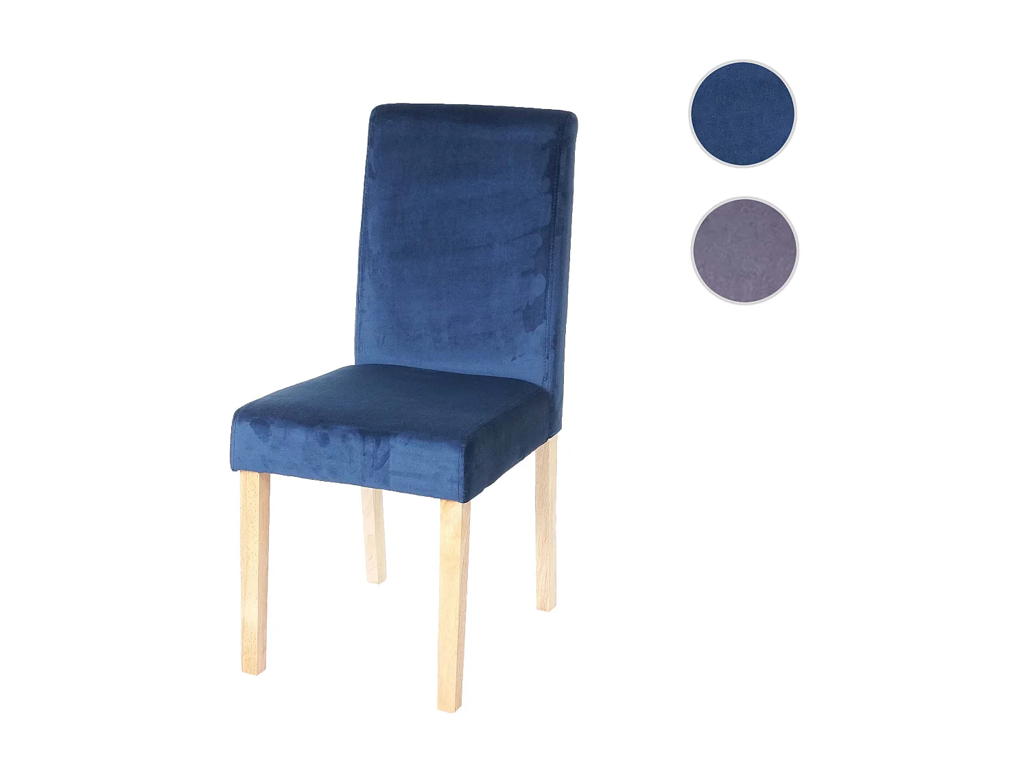 Littau fluwelen eetkamerstoel,  petrol-blauw, lichte poten