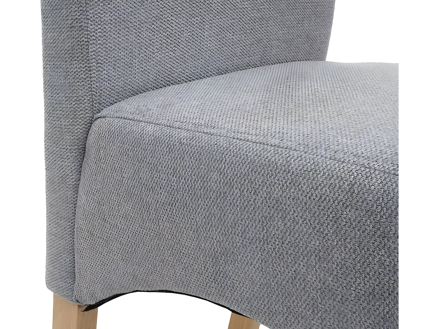 Sedia pranzo soggiorno Latina tessuto 102x44x44cm grigio chiaro gambe chiare