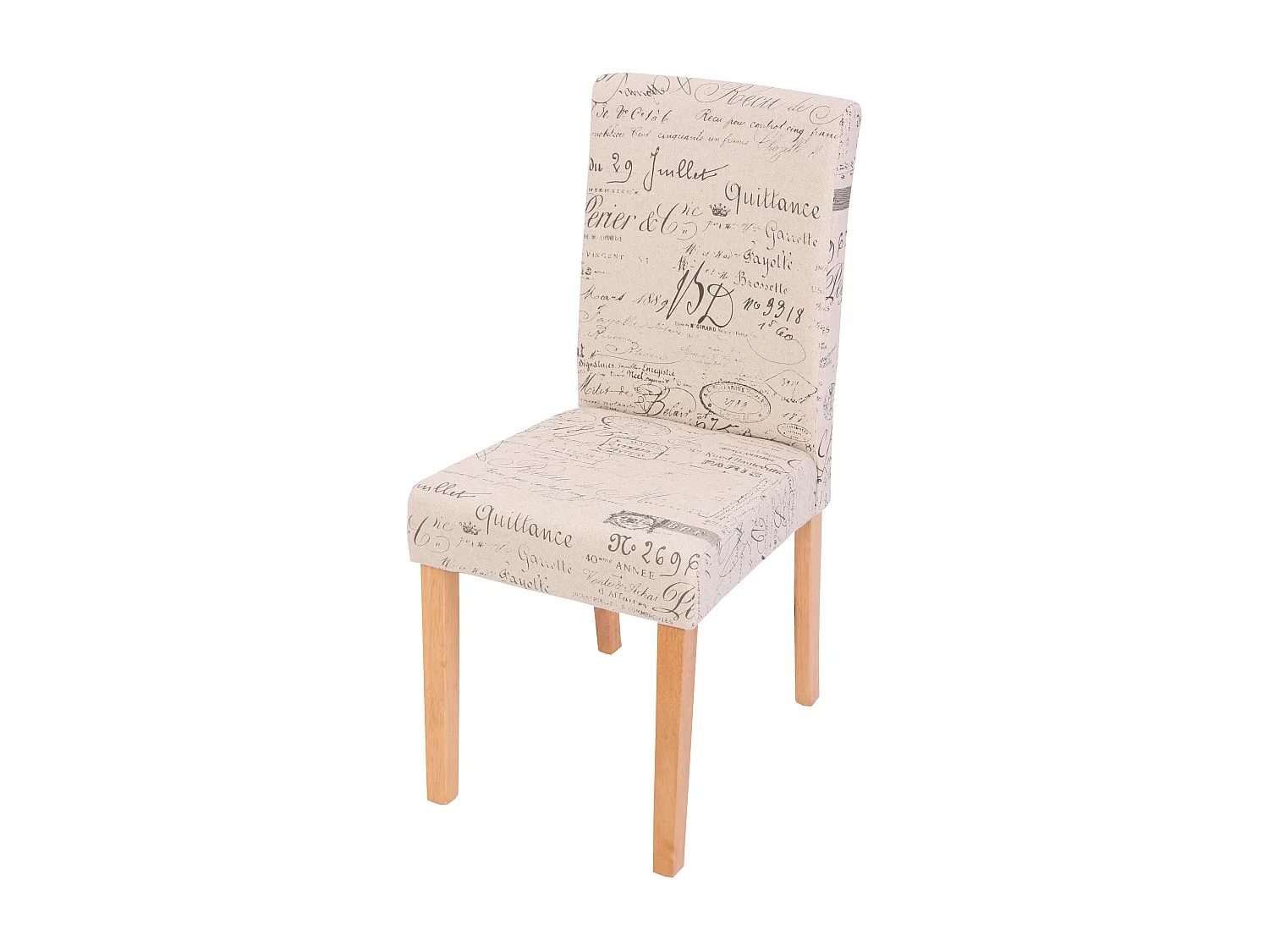Chaise de salle à manger Littau (lot de 2),  tissu words fabric, pieds clairs