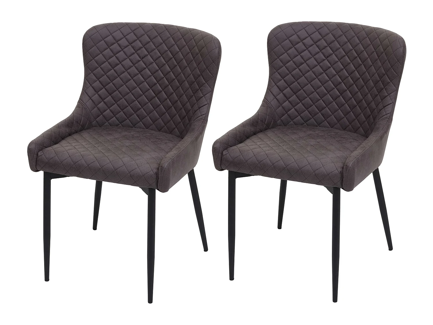 Eetkamerstoel MCW-H79 (set van 2),  stof/textiel donkergrijs