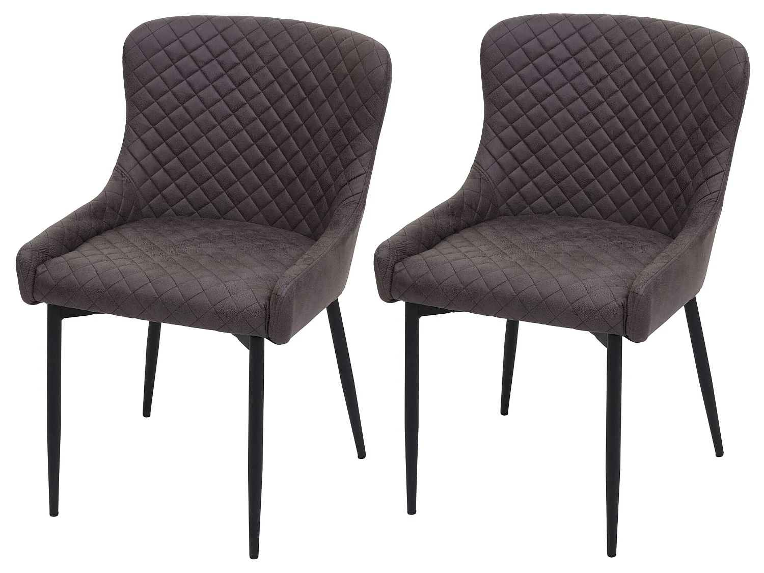 Eetkamerstoel MCW-H79 (set van 2),  stof/textiel donkergrijs