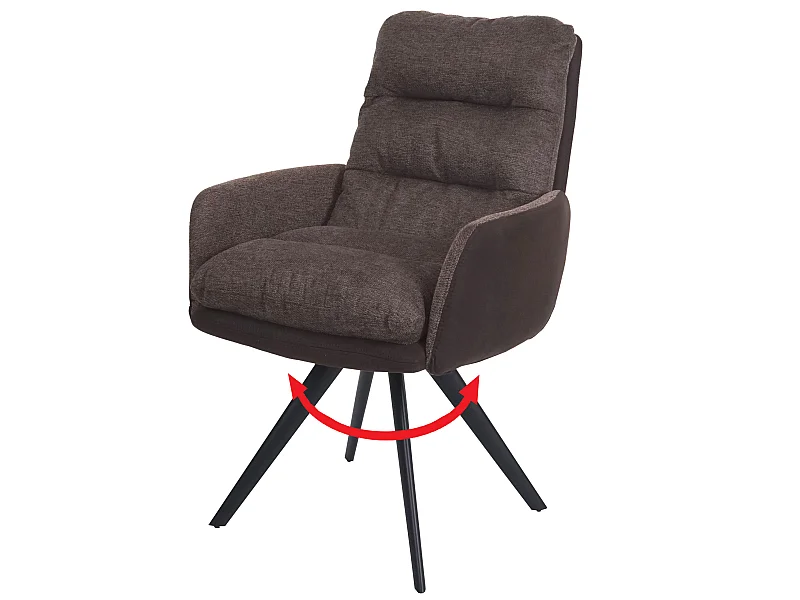 Chaise de salle à manger MCW-G66,  brun-brun foncé, avec accoudoirs