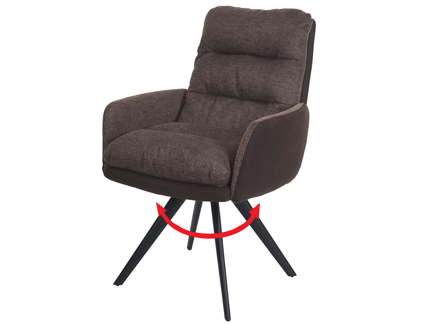 Cadeira de jantar MCW-G66,  castanho-castanho escuro, com apoio de braços