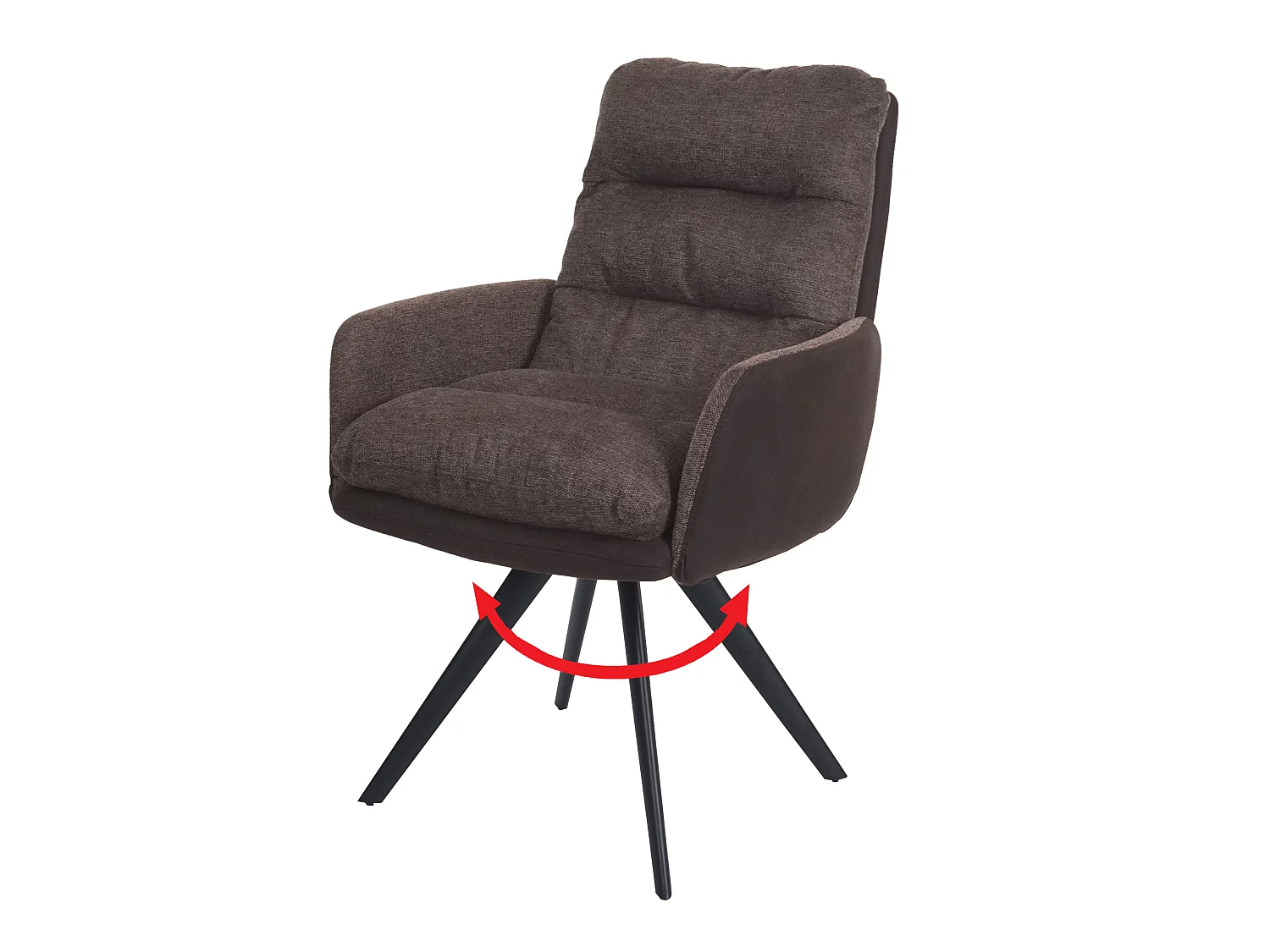 Chaise de salle à manger MCW-G66,  brun-brun foncé, avec accoudoirs