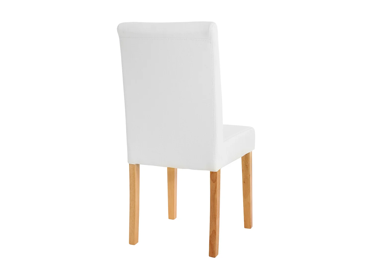 Eetkamerstoel Littau (set van 4),  kunstleer, mat wit, lichtgekleurde poten