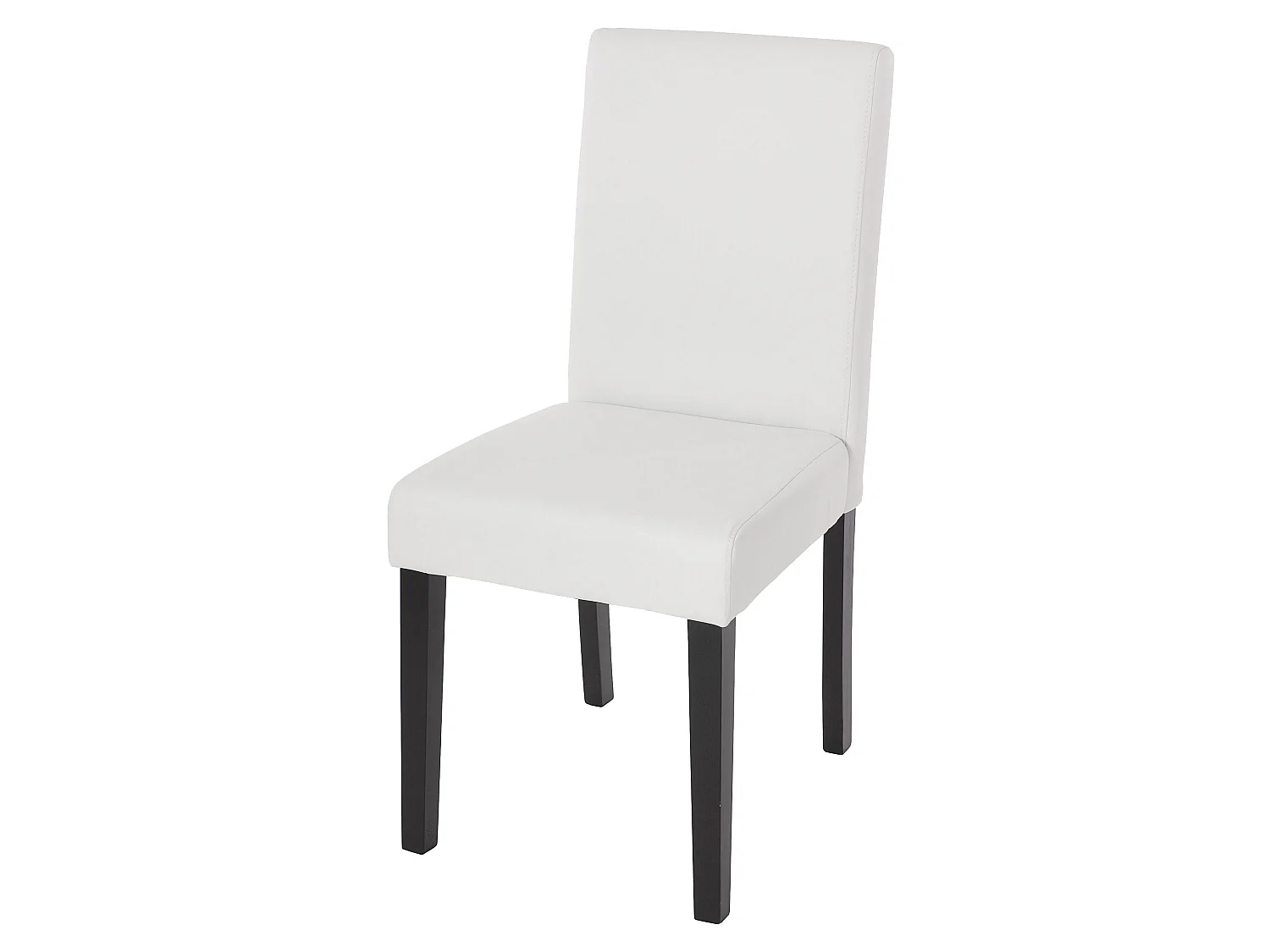 Chaise de salle à manger Littau,  blanc mat, pieds foncés