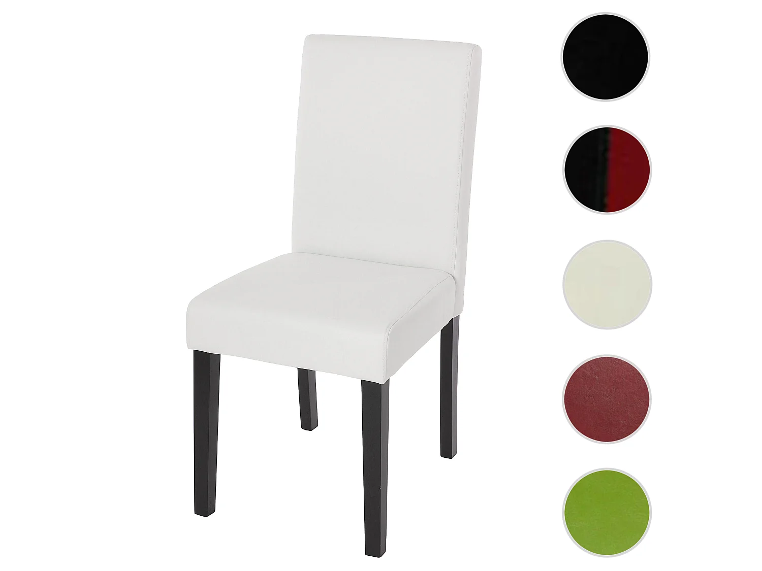 Chaise de salle à manger Littau,  blanc mat, pieds foncés