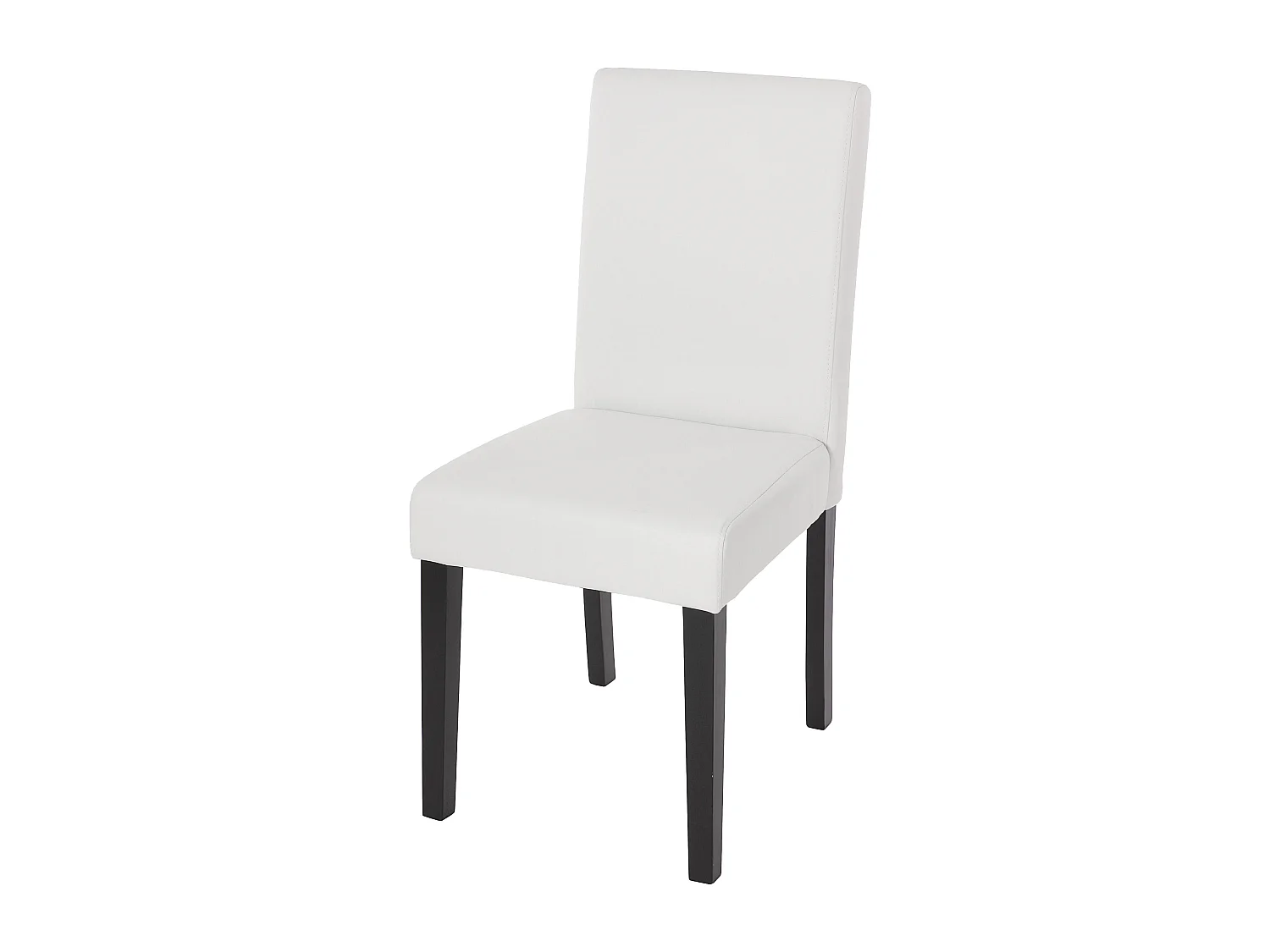 Chaise de salle à manger Littau,  blanc mat, pieds foncés
