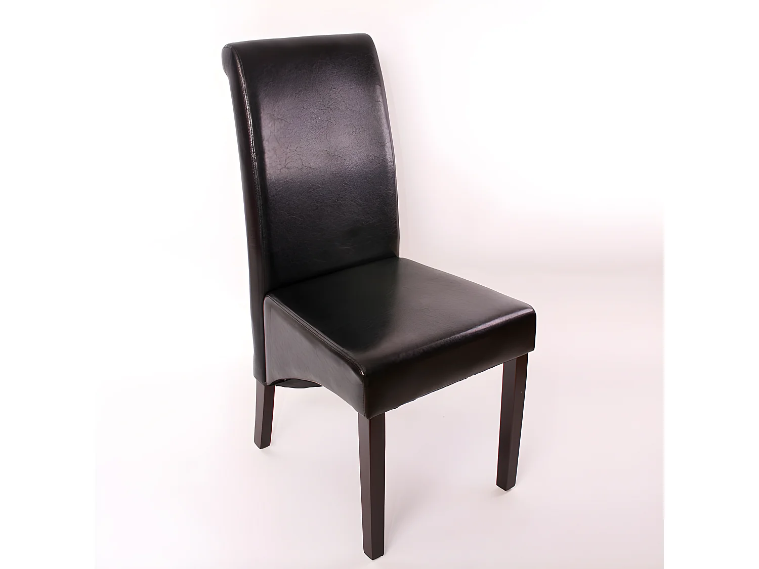 Set 2x sedie M37 soggiorno sala pranzo elegante lounge pelle 50x46x99cm nero piedi scuri
