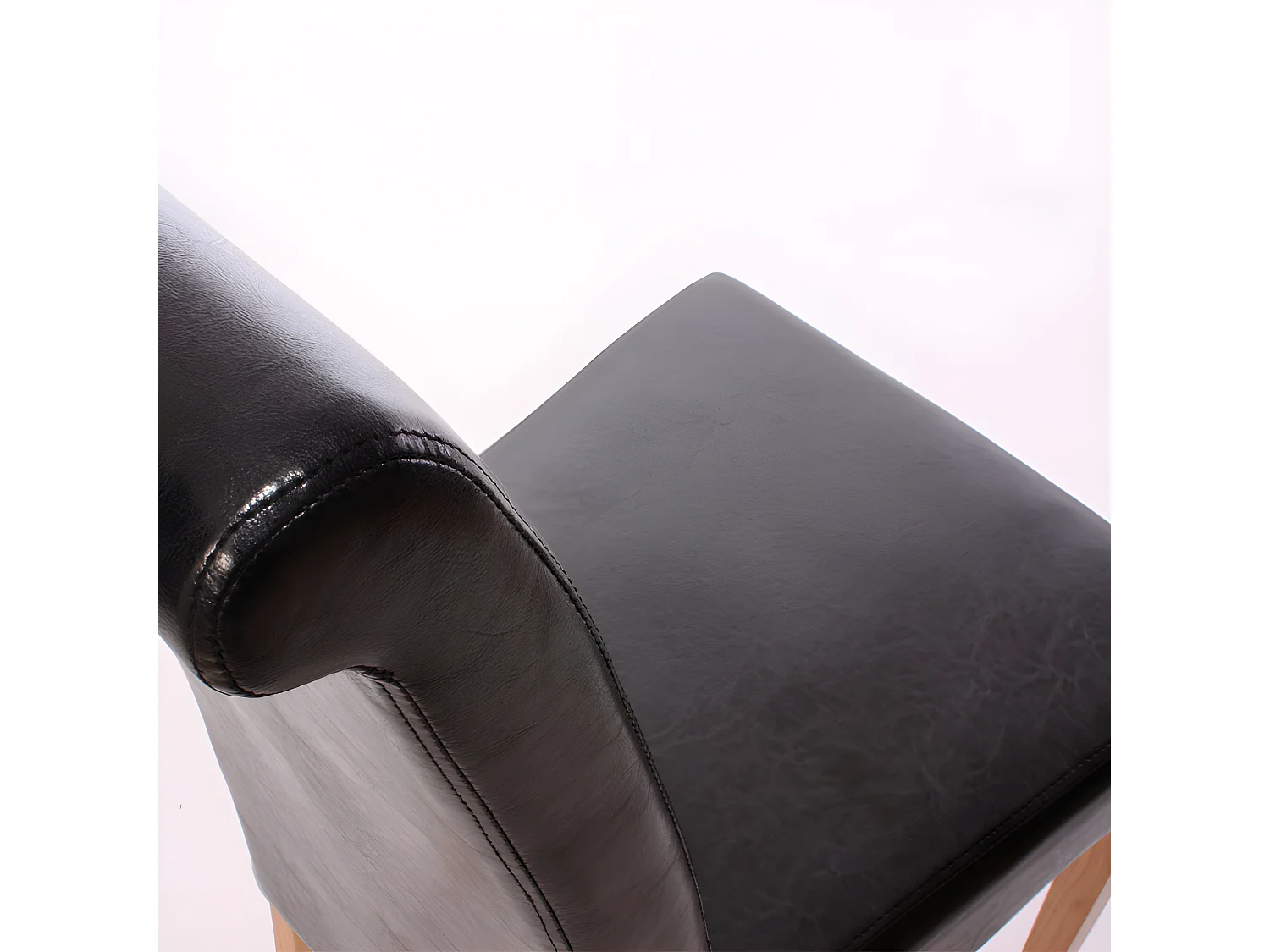 Set 2x sedie M37 soggiorno sala pranzo elegante lounge pelle 50x46x99cm nero piedi scuri