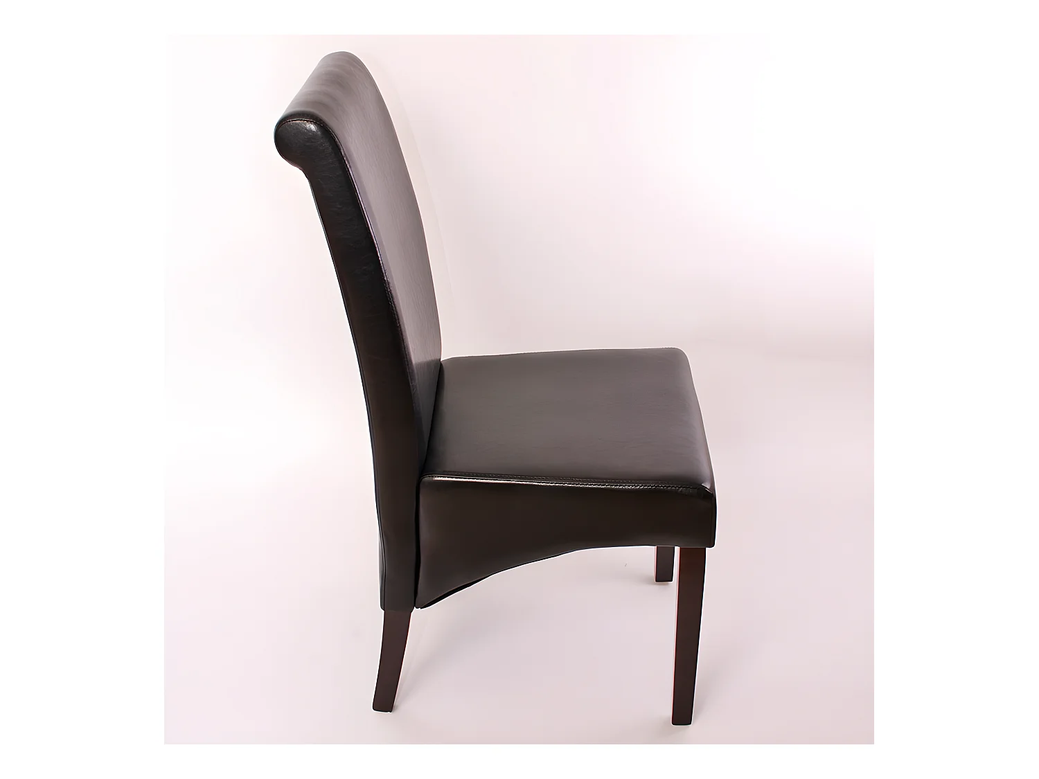 Eetkamerstoel Cesena (set van 2),  leer, zwart, donkere poten