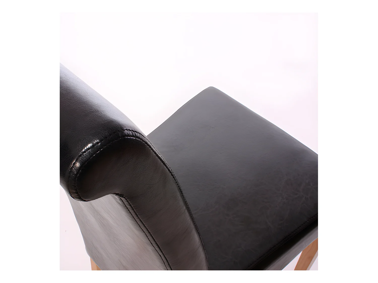 Eetkamerstoel Cesena (set van 2),  leer, zwart, donkere poten