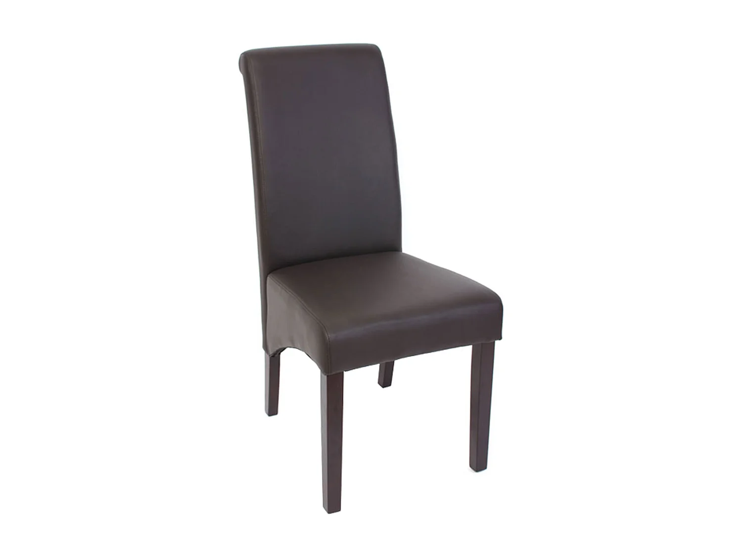 Dining chair M37 (set of 6),  matt faux leather, brown, dark legs