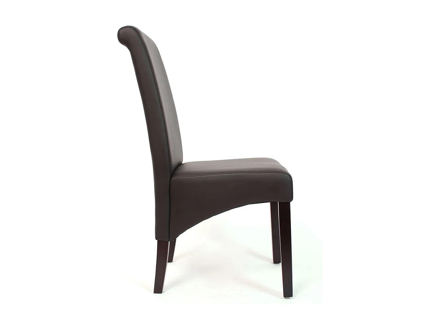 Dining chair M37 (set of 6),  matt faux leather, brown, dark legs