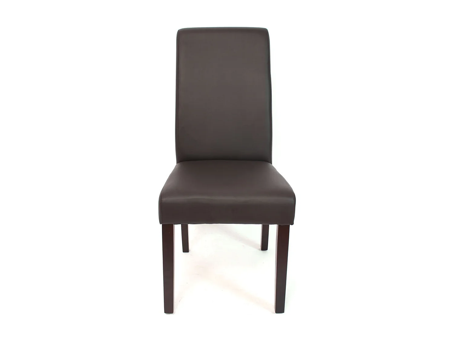 Dining chair M37 (set of 6),  matt faux leather, brown, dark legs