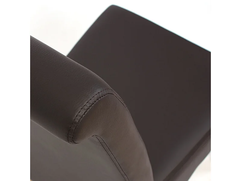 Dining chair M37 (set of 6),  matt faux leather, brown, dark legs