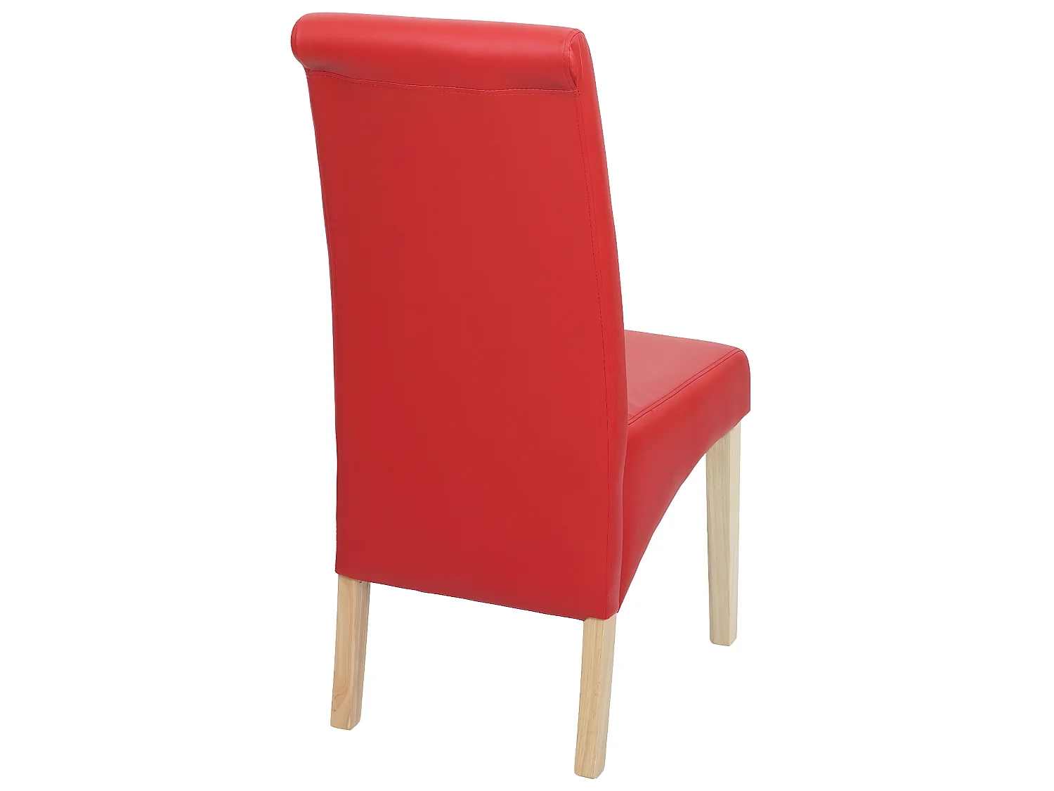 Chaise de salle à manger M37 (lot de 6),  similicuir mat, rouge, pieds clairs
