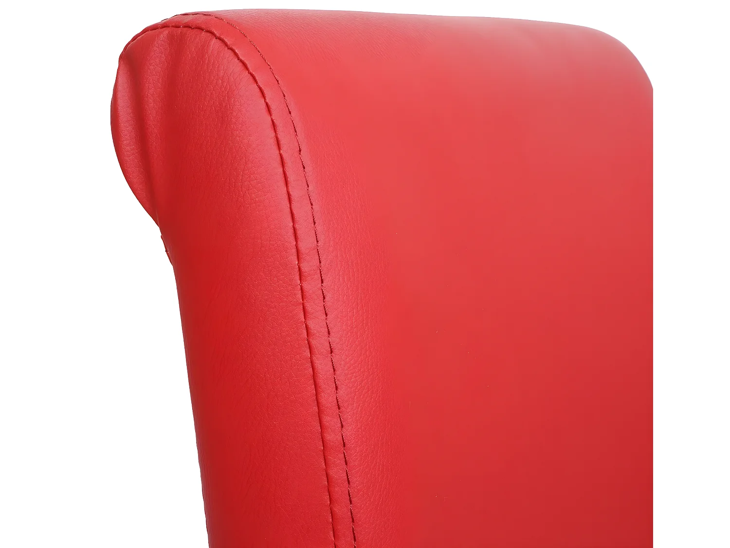 Eetkamerstoel M37 (set van 6),  mat kunstleer, rood, lichtgekleurde poten