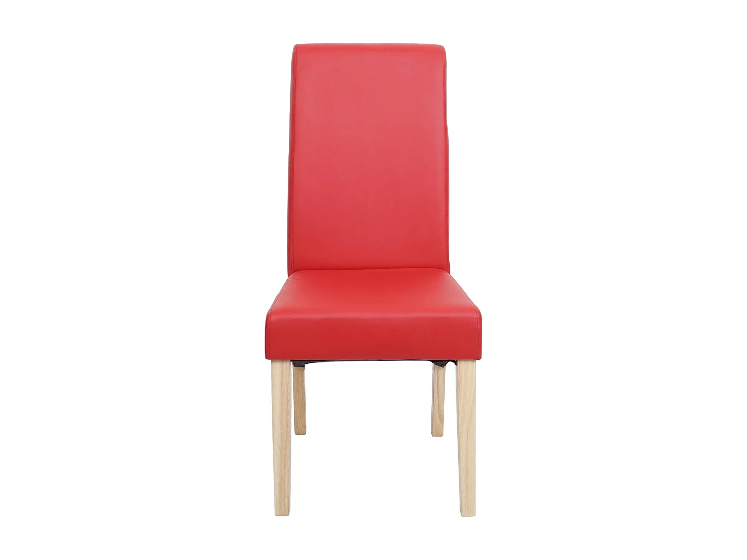Chaise de salle à manger M37 (lot de 6),  similicuir mat, rouge, pieds clairs