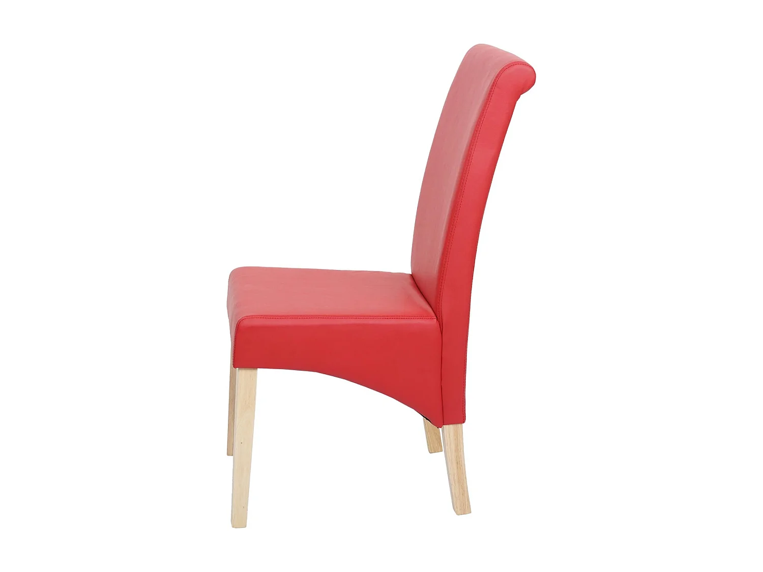 Chaise de salle à manger M37 (lot de 6),  similicuir mat, rouge, pieds clairs