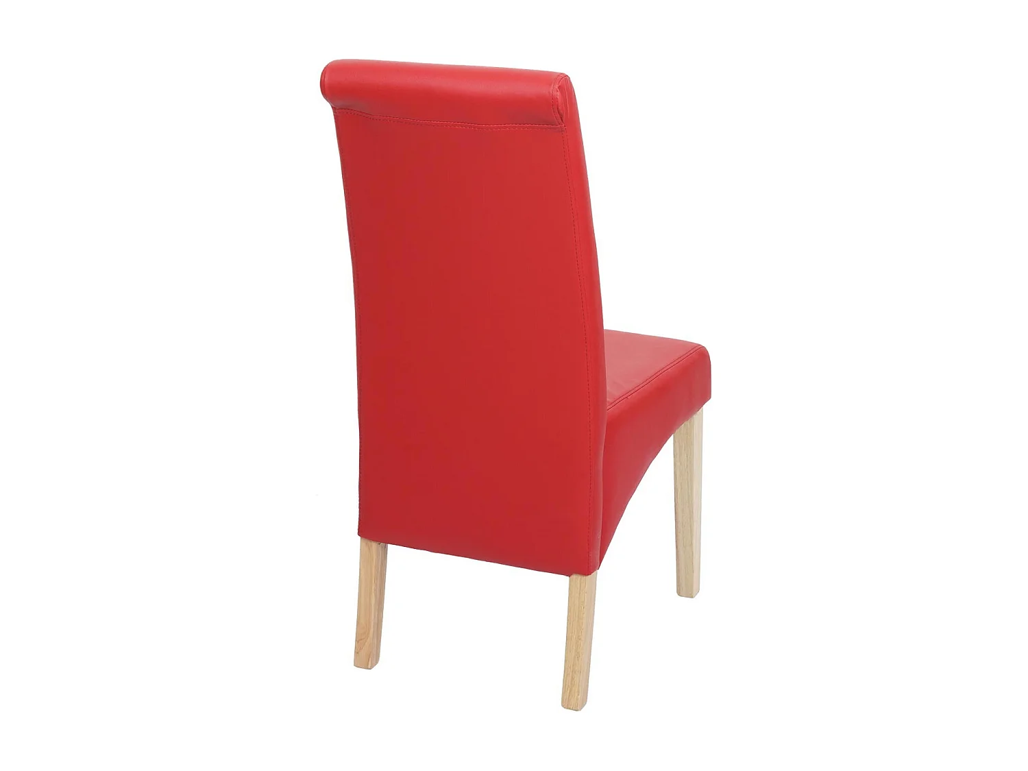 Chaise de salle à manger M37 (lot de 6),  similicuir mat, rouge, pieds clairs