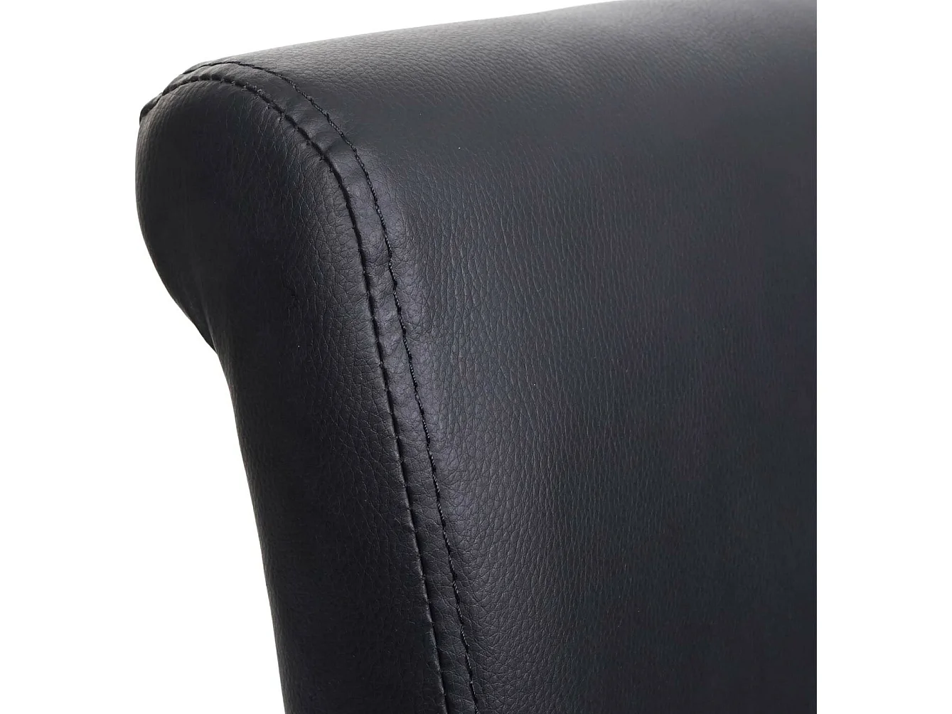 Chaise de salle à manger M37 (lot de 6),  cuir, noir, pieds blancs