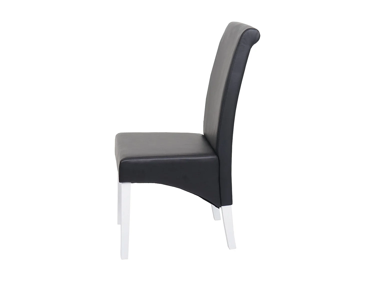 Set 6x sedie M37 soggiorno sala pranzo elegante lounge pelle 50x46x99cm nero piedi bianchi