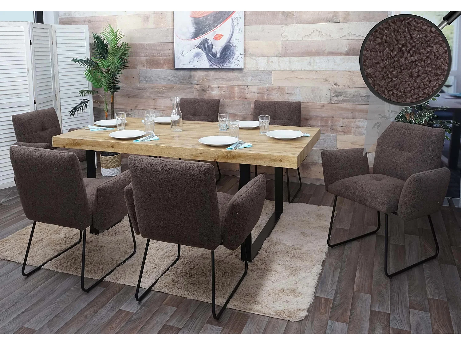 MCW-K34 dining chair (set of 2),  brown