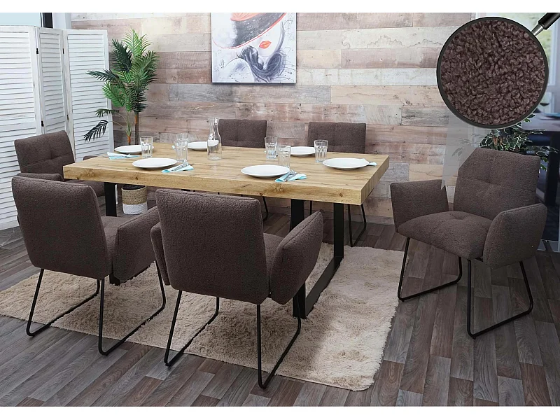 Esszimmerstuhl MCW-K34 (2er-Set), Braun