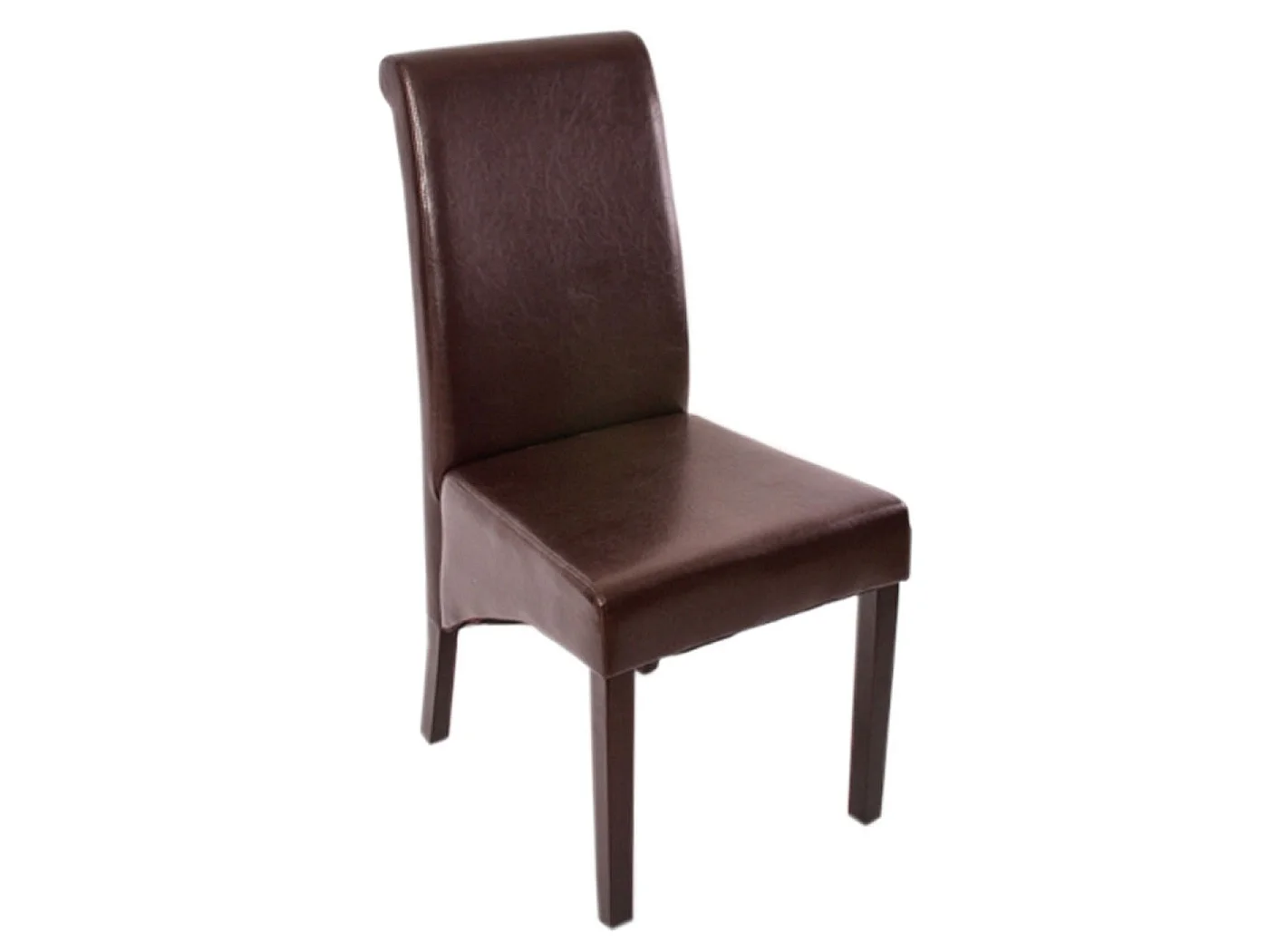 Chaise de salle à manger M37 (lot de 6),  cuir, marron, pieds foncés