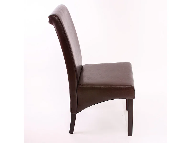 Eetkamerstoel M37 (set van 6),  leer, bruin, donkere poten