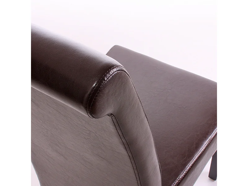 Eetkamerstoel M37 (set van 6),  leer, bruin, donkere poten