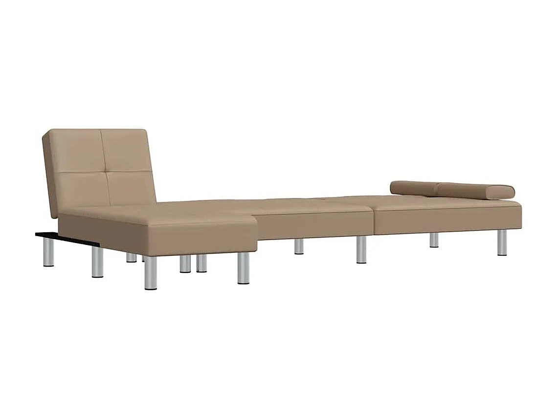 Canapé-lit en forme de L cappuccino 255x140x70 cm similicuir