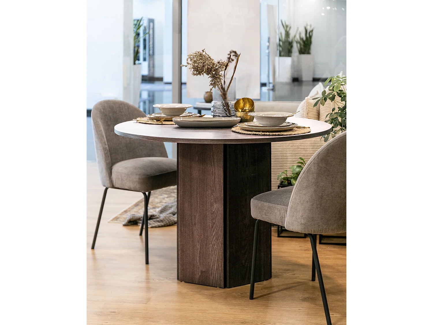 Ronde tafel - 110 cm - Wisconsin notenhout - HEXA