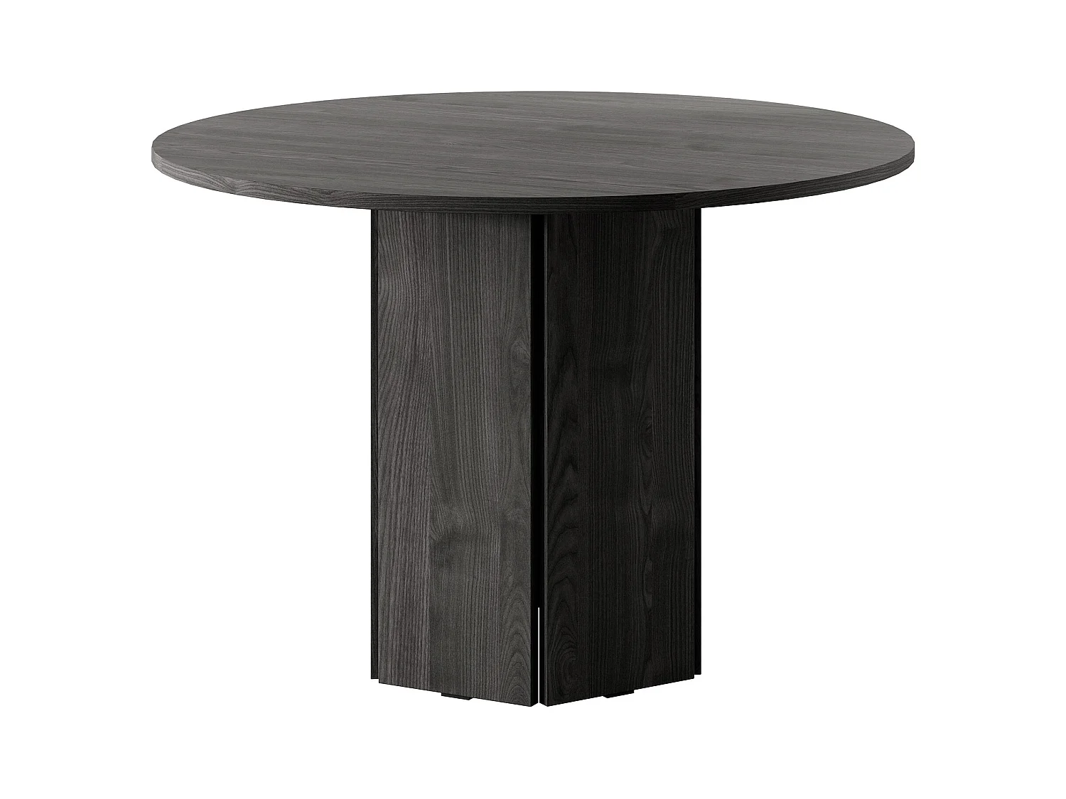 Esstisch - rund 110 cm - Portland Esche Schwarz - HEXA