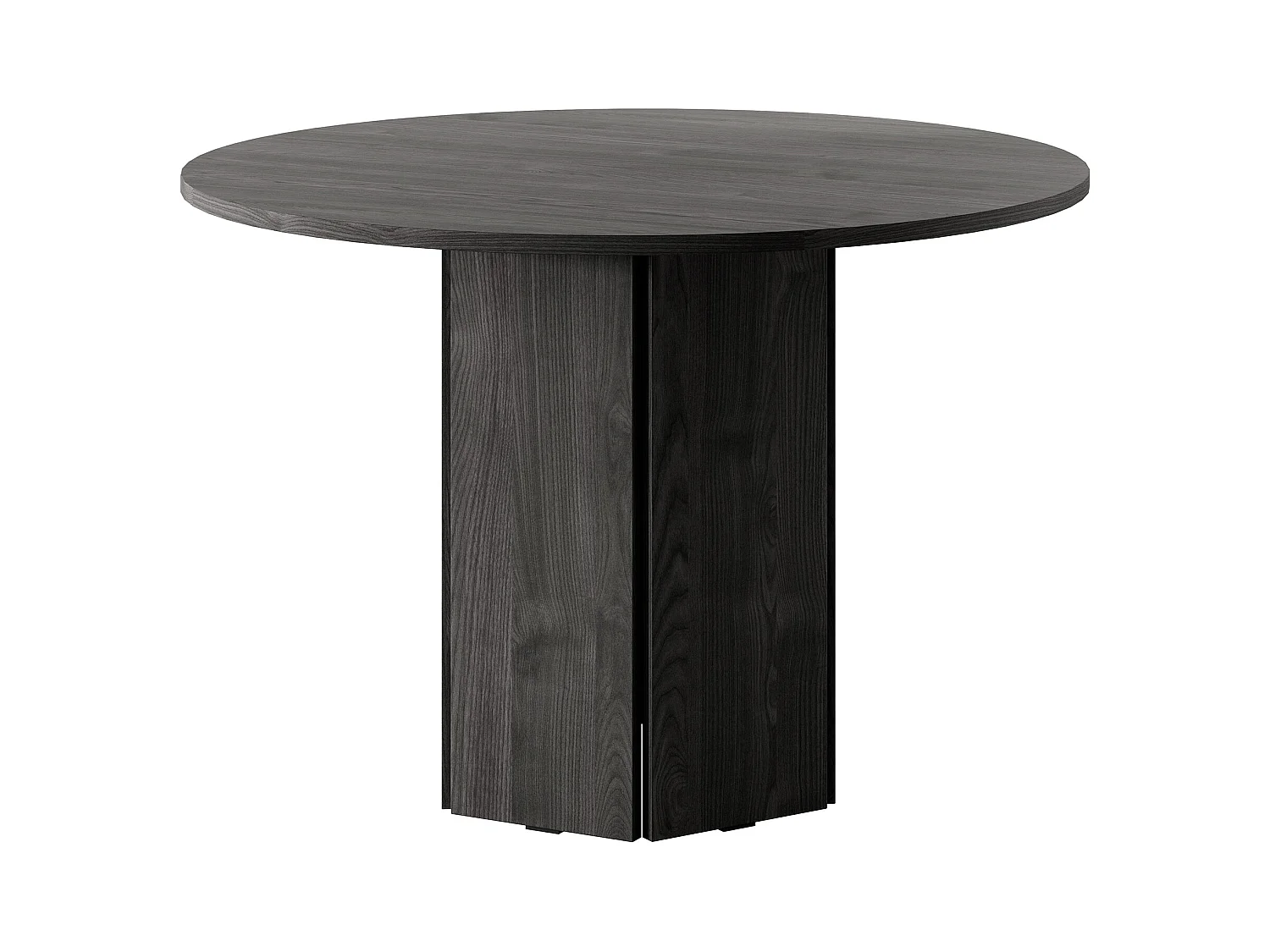 Esstisch - rund 110 cm - Portland Esche Schwarz - HEXA