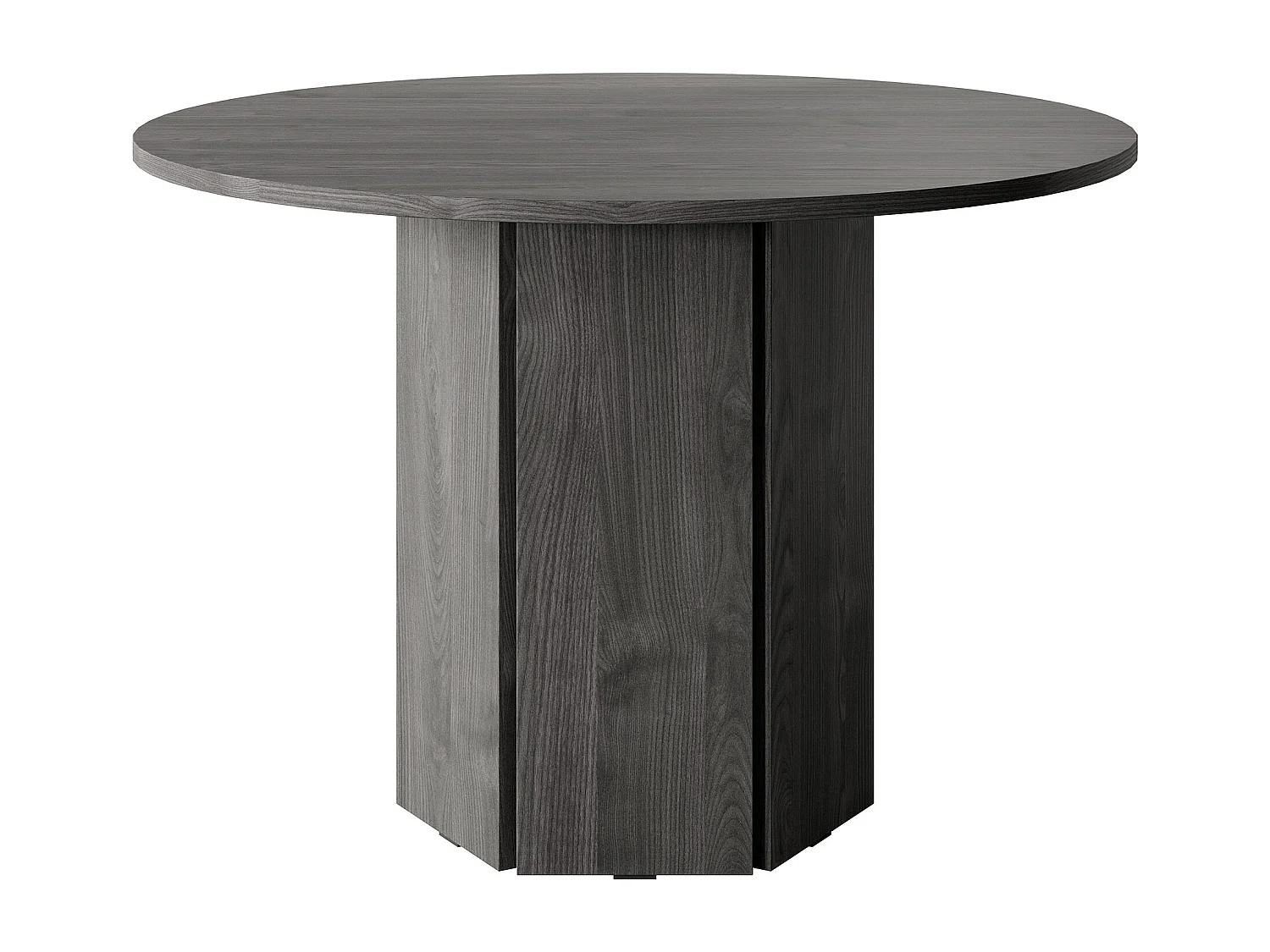 Ronde tafel - 110 cm - Zwarte Portland essen - HEXA