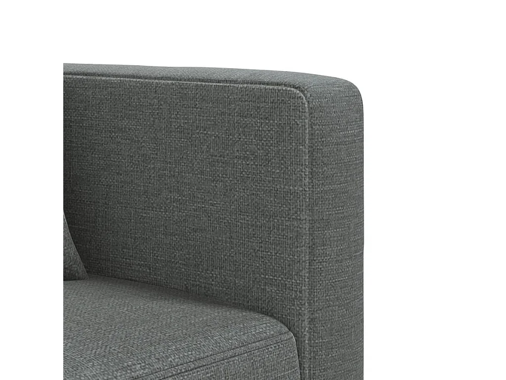 Sofá-cama em forma de L 275x140x70 cm tecido cinzento-escuro