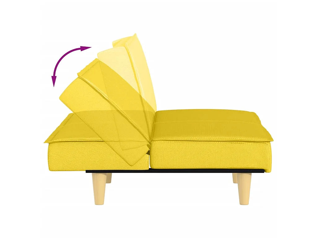 Slaapbank stof lichtgeel