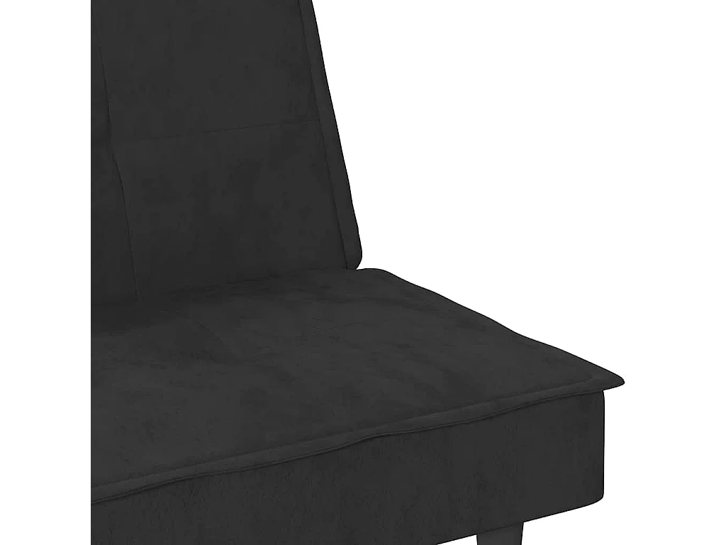 Schlafsofa mit Getränkehaltern Schwarz Samt