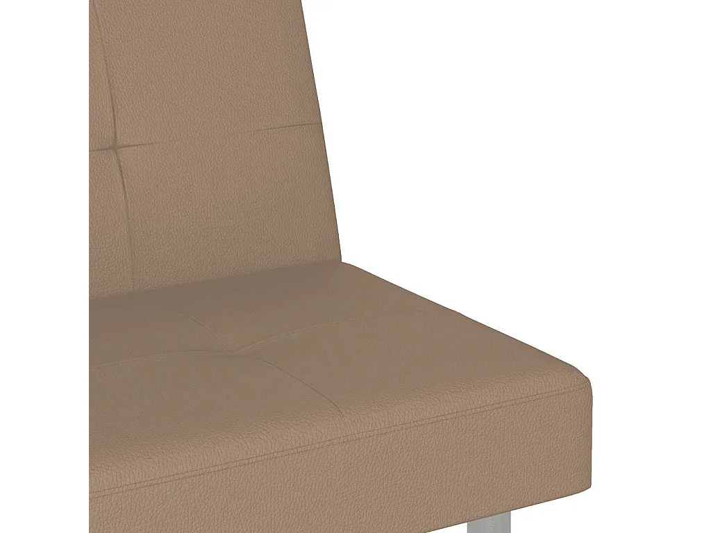 Divano Letto con Portabicchieri in Similpelle Cappuccino